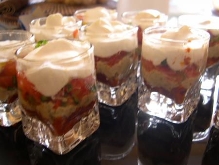 Millefeuille de crudités mousse à la ricotta